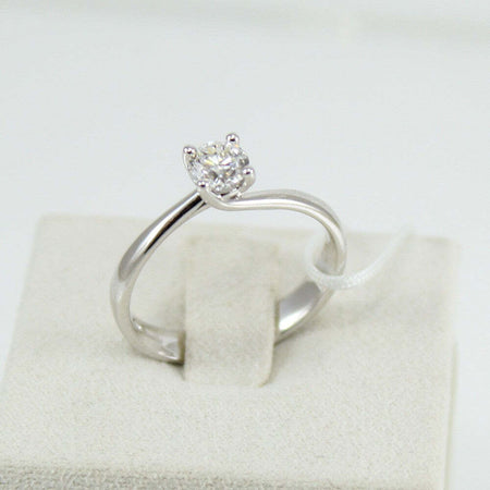 Anello donna solitario Mirco Visconti oro bianco con diamante da mezzo carato