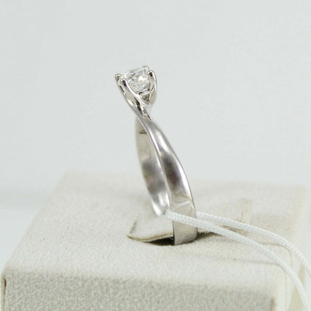Anello donna solitario Mirco Visconti oro bianco con diamante da mezzo carato