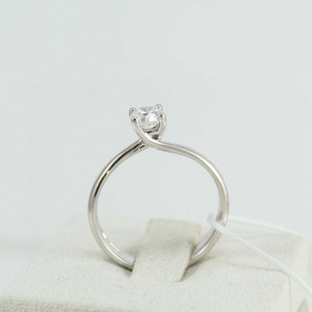 Anello donna solitario Mirco Visconti oro bianco con diamante da mezzo carato