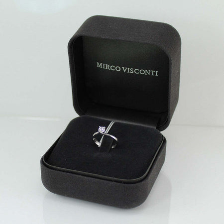 Anello donna solitario Mirco Visconti oro bianco con diamante da mezzo carato