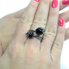 Anello Su Coccu  fede Sarda argento brunito contrariè