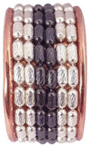 Anello fascia con catene argento