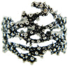 Anello filigrana sarda effetto ramo corallo argento brunito a grani