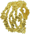 Anello filigrana sarda effetto ramo corallo argento dorato a grani