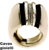 Anello grande smalto e argento brillante