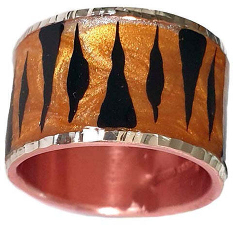 Anello in argento con smalto tigre
