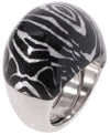 Anello in argento smaltato  zebra