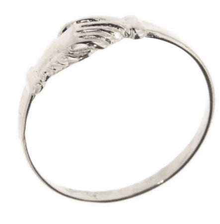 Anello Mani Di Santa Rita in Oro Bianco 18kt Anello Artigianale Made in Italy Di Santa Rita Da Mignolo Mis. 13 Idea Regalo Anello Da Mignolo Oro Santa Rita e Paolo