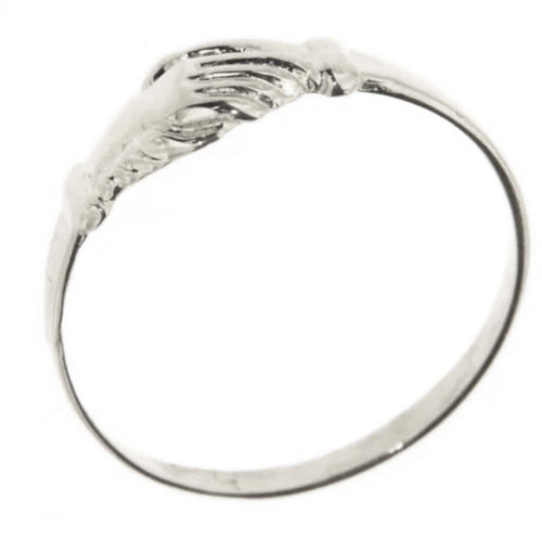 Anello Mani Di Santa Rita in Oro Bianco 18kt Anello Artigianale Made in Italy Di Santa Rita Da Mignolo Mis. 13 Idea Regalo Anello Da Mignolo Oro Santa Rita e Paolo
