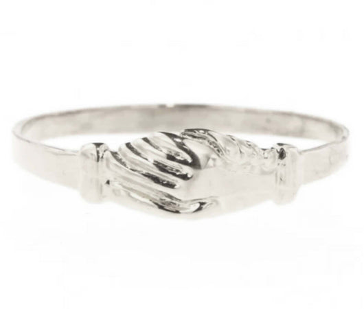 Anello Mani Di Santa Rita in Oro Bianco 18kt Anello Artigianale Made in Italy Di Santa Rita Da Mignolo Mis. 13 Idea Regalo Anello Da Mignolo Oro Santa Rita e Paolo