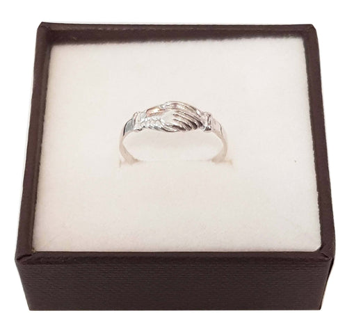 Anello Mani Di Santa Rita in Oro Bianco 18kt Anello Artigianale Made in Italy Di Santa Rita Da Mignolo Mis. 13 Idea Regalo Anello Da Mignolo Oro Santa Rita e Paolo