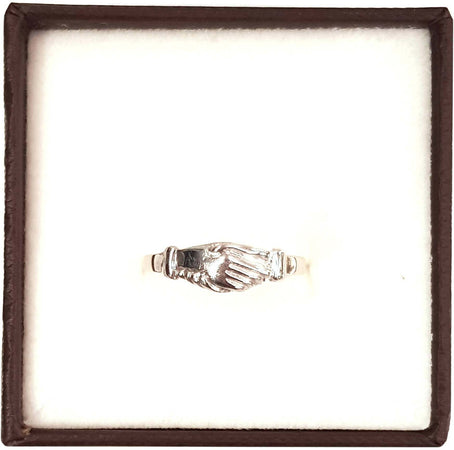 Anello Mani Di Santa Rita in Oro Bianco 18kt Anello Artigianale Made in Italy Di Santa Rita Da Mignolo Mis. 13 Idea Regalo Anello Da Mignolo Oro Santa Rita e Paolo