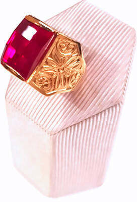 Anello Maschile in Oro giallo 18 Kt Rubino Rosso Grande Accessorio Uomo Regalo per lui