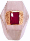 Anello Maschile in Oro giallo 18 Kt Rubino Rosso Grande Accessorio Uomo Regalo per lui