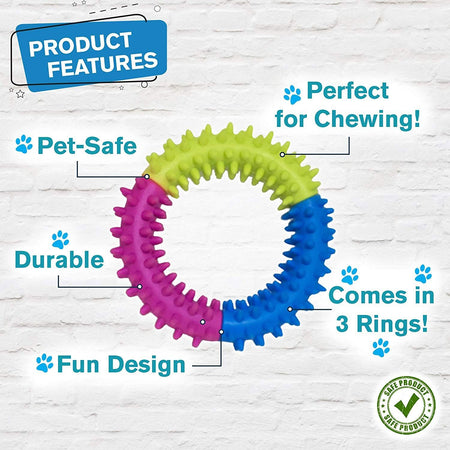Anello massaggia gengive per cani colori misti 9cm Prodotti per animali domestici/Cani/Giocattoli/Giochi da masticare Led Mall Home - Napoli, Commerciovirtuoso.it
