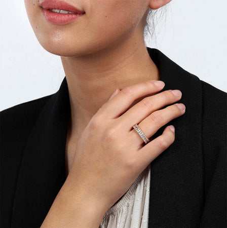 Anello-MORELLATO-donna-Baguette-dorato-/-cristalli-bianchi