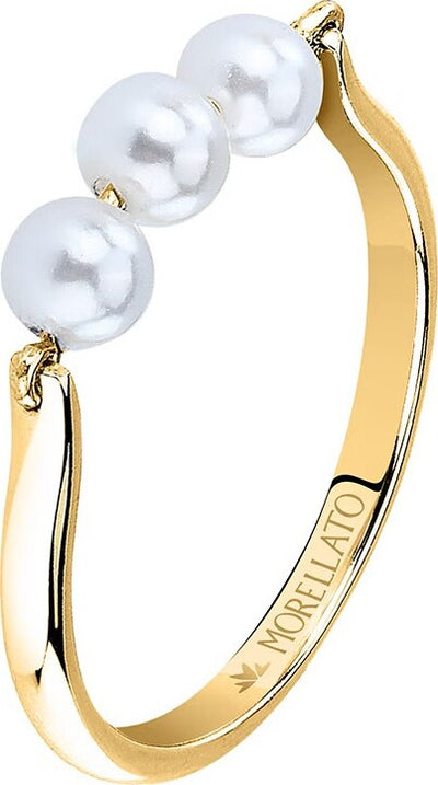 Anello-MORELLATO-donna-Perle-acciaio-dorato-/-perle