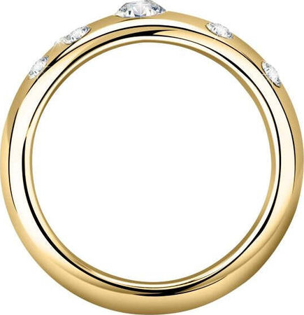 Anello-MORELLATO-donna-Poetica-acciaio-dorato-/-cristalli