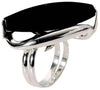 Anello onice nero e argento, anelli moda argento e pietre dure