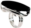 Anello onice nero e argento, anelli moda argento e pietre dure