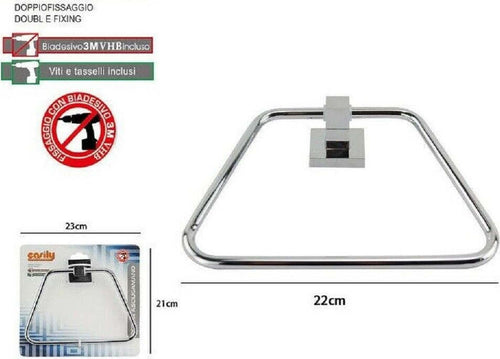 Anello Porta Asciugamano Asciugamani Fissaggio A Parete Bagno Square 22 Cm 59183 Casa, arredamento e bricolage > Accessori Bagno > Set da Bagno Trade Shop italia - Napoli, Commerciovirtuoso.it