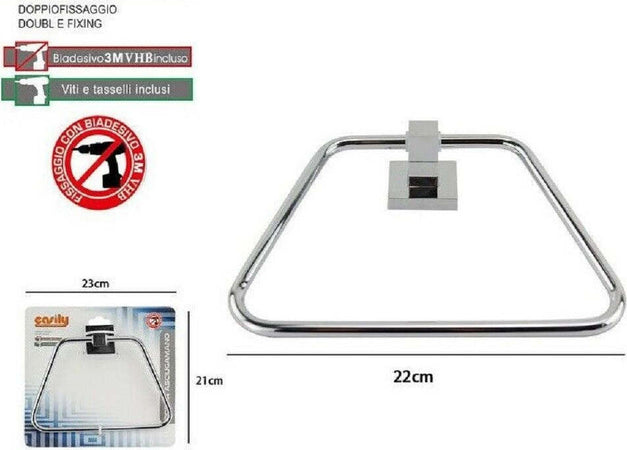 Anello Porta Asciugamano Asciugamani Fissaggio A Parete Bagno Square 22 Cm 59183 Casa, arredamento e bricolage > Accessori Bagno > Set da Bagno Trade Shop italia - Napoli, Commerciovirtuoso.it