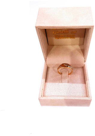 Anello ragazzo uomo in Oro 18 Kt bicolore con Brillantino zircone Accessorio uomo Oro bianco e Giallo