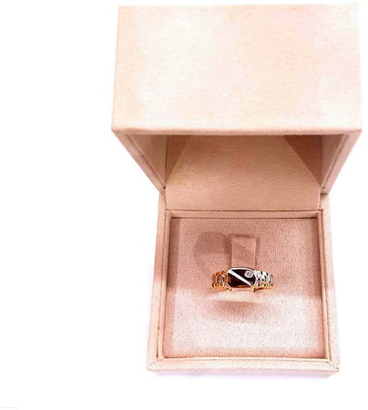 Anello ragazzo uomo in Oro 18 Kt bicolore con Brillantino zircone Accessorio uomo Oro bianco e Giallo