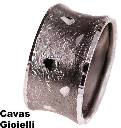 Anello unisex in argento modello fascia larga