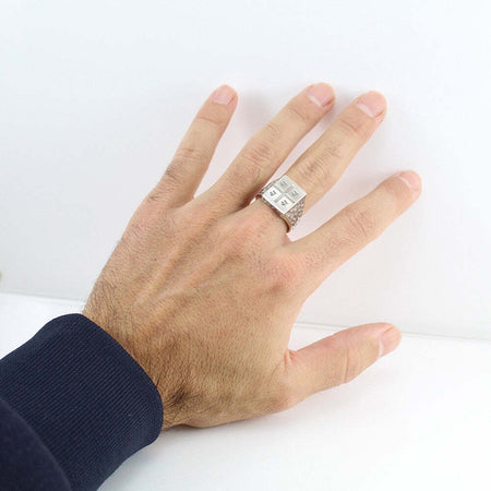 Anello Scudo Uomo in Argento Quattro 4 Mori - Bandiera Sarda - Regolabile - Filu & Trama