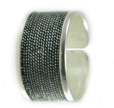 Anello Uomo Fascia Regolabile in Argento Brunito Filigrana Sarda - Filu & Trama