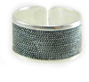 Anello Uomo Fascia Regolabile in Argento Brunito Filigrana Sarda - Filu & Trama