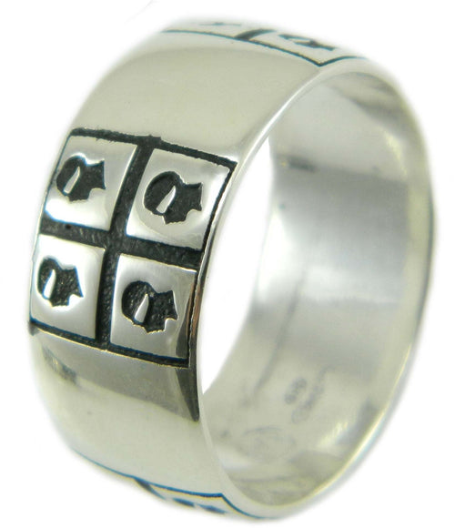 Anello Fascia Uomo in Argento 925 con Quattro Mori - Bandiera Sardegna - I Giampini