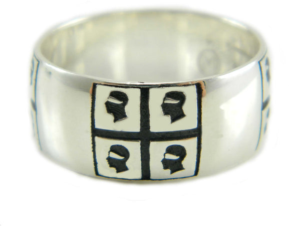 Anello Fascia Uomo in Argento 925 con Quattro Mori - Bandiera Sardegna - I Giampini