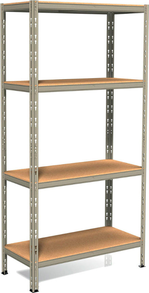 Anemos-Pokerino-Scaffale-Incastro-In-Metallo-4-Piani-In-Truciolato-100x40x180-Cm