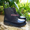 Anfibi Neri Donna Stringati Stivaletto Basso con Lacci Suola in Gomma Stivali Invernali Neri Anti Scivolo Mod. Martens Moda/Donna/Scarpe/Stivali D'Avanzo Clazature - Nola, Commerciovirtuoso.it