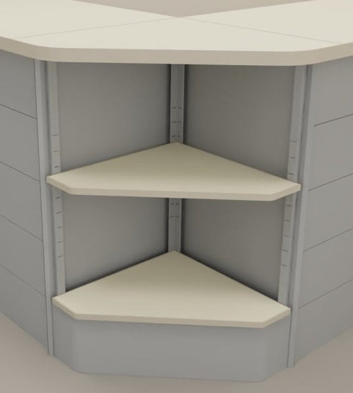 Modulo angolare esterno a giorno a 90 colore alluminio cm. 64x64x106h