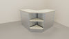 Modulo angolare metallico esterno a giorno a 90 cm. 64x64x106h
