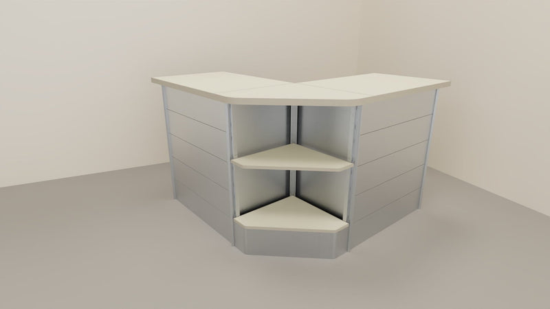 Modulo angolare metallico esterno a giorno a 90 cm. 64x64x106h