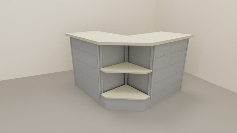 Modulo angolare metallico esterno a giorno a 90 cm. 64x64x106h