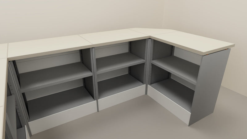 Modulo angolare metallico esterno a giorno a 90 cm. 64x64x106h
