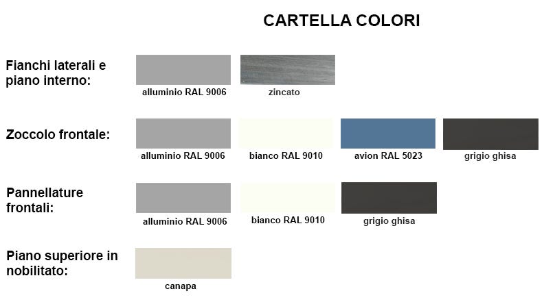 Modulo angolare metallico esterno a giorno a 90 cm. 64x64x106h