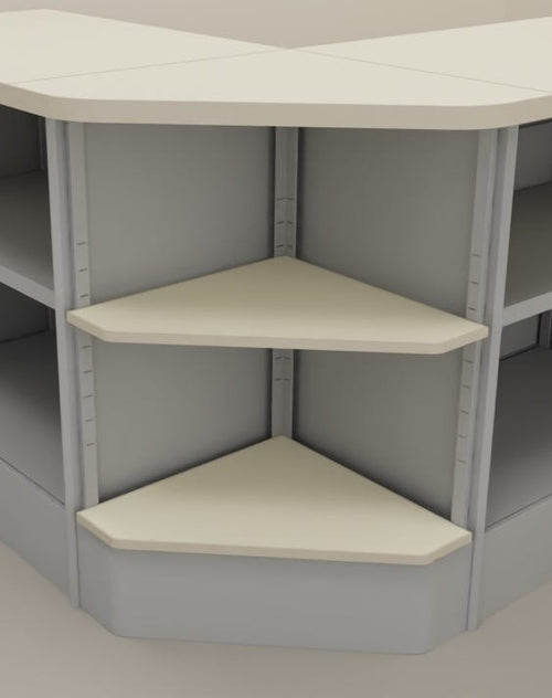 Modulo angolare a giorno interno a 90 colore alluminio cm. 64x64x106h