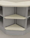 Modulo angolare a giorno interno a 90 colore alluminio cm. 64x64x106h