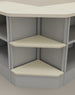 Modulo angolare a giorno interno a 90 colore alluminio cm. 64x64x106h