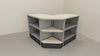 Modulo angolare a giorno interno a 90 colore alluminio cm. 64x64x106h