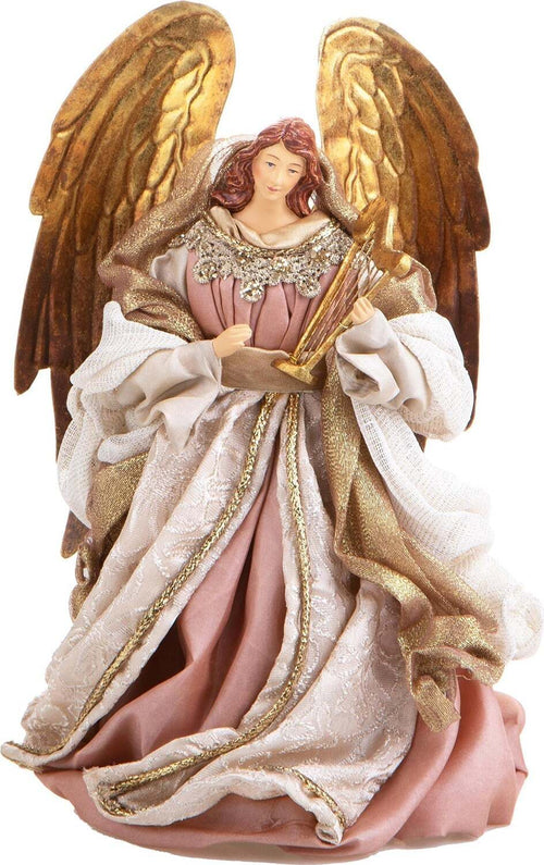 Angelo con arpa in tessuto e resina color Rosa e Oro decorazione natalizia da 26 cm Casa e cucina/Decorazioni per interni/Addobbi e decorazioni per ricorrenze/Decorazioni natalizie/Presepi/Statuine e fondali per il presepe MagiediNatale.it - Altamura, Commerciovirtuoso.it