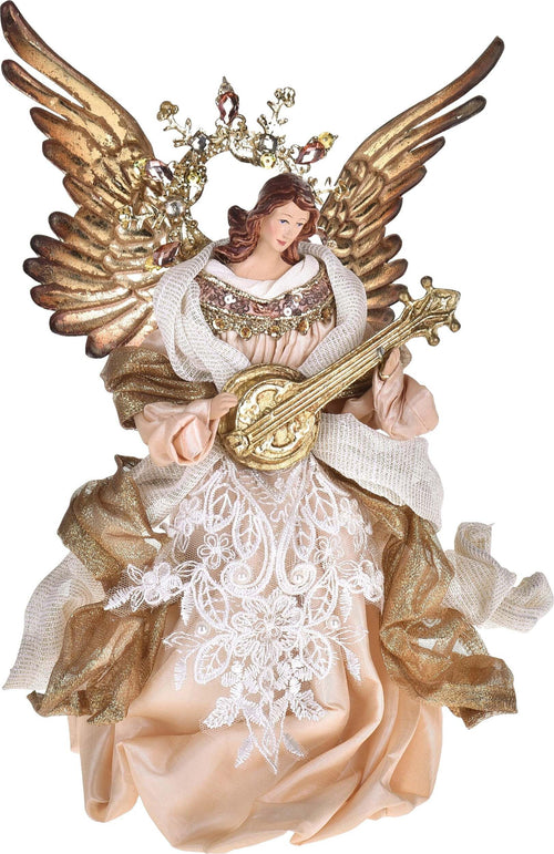 Angelo con arpa in tessuto e resina color Rosa e Oro decorazione natalizia da 36cm Casa e cucina/Decorazioni per interni/Addobbi e decorazioni per ricorrenze/Decorazioni natalizie/Presepi/Statuine e fondali per il presepe MagiediNatale.it - Altamura, Commerciovirtuoso.it