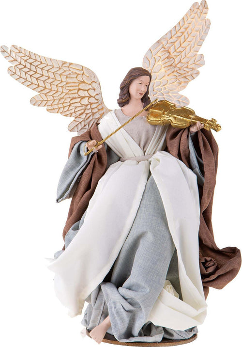Angelo con violino in tessuto e resina color Crema e Grigio decorazione natalizia da 34 cm Casa e cucina/Decorazioni per interni/Addobbi e decorazioni per ricorrenze/Decorazioni natalizie/Presepi/Statuine e fondali per il presepe MagiediNatale.it - Altamura, Commerciovirtuoso.it