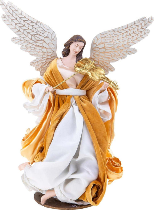 Angelo con violino in tessuto e resina color Crema e Oro decorazione natalizia da 34 cm Casa e cucina/Decorazioni per interni/Addobbi e decorazioni per ricorrenze/Decorazioni natalizie/Presepi/Statuine e fondali per il presepe MagiediNatale.it - Altamura, Commerciovirtuoso.it